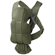 Babybjörn Mini Dark Green Woven babahordozó kendő, háti hordozó