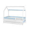 Babyboo Varázslatos kék házikó gyermekágy 160*80 cm, AJÁNDÉK matraccal, ágyneműtartóval