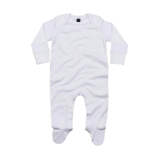BABYBUGZ Bébi hosszú ujjú organikus rugdalózó BabyBugz Organic Sleepsuit with Scratch Mitts 3-6, Fehér rugdalózó