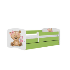 Babydreams ágy, zöld maci, fiókos virágok, latex matrac 160/80 gyermekágy