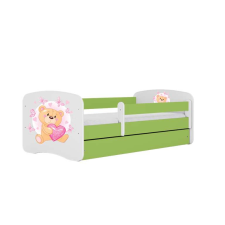 Babydreams ágy zöld mackó pillangók fiókos latex matraccal 180/80 gyermekágy
