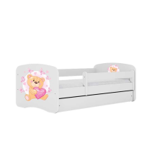 Babydreams fehér mackó pillangós ágy fiók nélkül latex matrac 140/70 gyermekágy