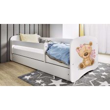 Babydreams fehér mackó virágágyás fiókkal, matraccal 160/80 gyermekágy