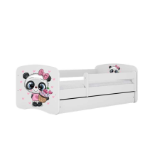 Babydreams fehér panda ágy fiókkal, kókusz matrac 160/80 gyermekágy