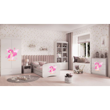 Babydreams fehér tündérágy pillangókkal fiók nélkül, matrac 160/80 gyermekágy