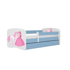 Babydreams kék hercegnős lóágy fiók nélkül, kókusz matrac 180/80 gyermekágy