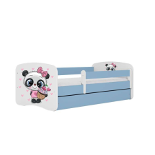 Babydreams kék panda ágy fiókkal, latex matrac 140/70 gyermekágy