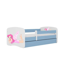 Babydreams kék tündérágy szárnyakkal, fiók nélkül, matrac nélkül, 160/80 gyermekágy