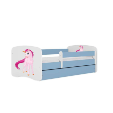 Babydreams kék unikornis ágy fiókkal, kókusz matrac 140/70 gyermekágy