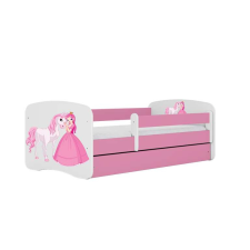 Babydreams rózsaszín hercegnős lóágy fiókkal, matraccal 160/80 gyermekágy