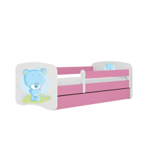 Babydreams rózsaszín kék mackóágy fiókkal, kókusz matrac 140/70 gyermekágy