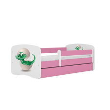 Babydreams rózsaszín kis dínó ágy fiók nélkül latex matrac 140/70 gyermekágy