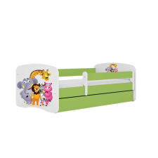 Babydreams zöld állatkerti ágy fiók nélkül, latex matrac 140/70 gyermekágy