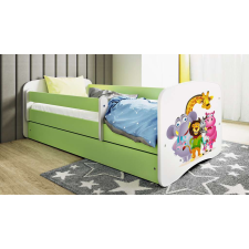 Babydreams zöld állatkerti ágy fiókkal, kókusz matrac 140/70 gyermekágy
