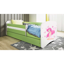 Babydreams zöld tündérágy pillangókkal fiókos, kókusz matrac 140/70 gyermekágy
