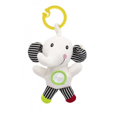 BabyJem Baby vibrációs játék, plüss elefánt, 6 hónap+ (szín: piros/zöld) bébijáték kiságyra