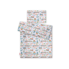 BabyLion BabyLion Prémium 2 részes ágyneműszett (100x135) - Vonatok babaágynemű, babapléd