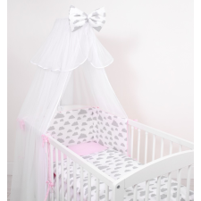  BABYLION PRÉMIUM 5 RÉSZES ÁGYNEMŰHUZAT SZETT -RÓZSASZÍN - SZÜRKE FELHŐK babaágynemű, babapléd