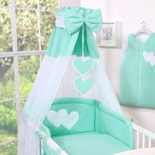 BabyLion Prémium baldachin - Menta - szivecskével babaágynemű, babapléd