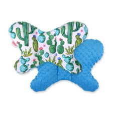 BabyLion Prémium Minky pillangó párna - Kék - kaktuszok babaágynemű, babapléd