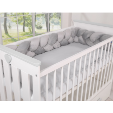 BabyLion Prémium Plüss fonott rácsvédő - Szürke babaágynemű, babapléd
