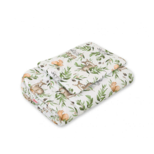 BabyLion Sweet baby 2 részes babaágynemű szett töltettel - Őzikre és barátai, zöld 100x135 babaágynemű, babapléd