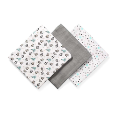 Babyono 3 db-os színes,mintás textil pelenka bambusz - szürke csillagos mosható pelenka