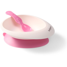 Babyono Be Active Bowl with a Spoon etetőszett Pink 6 m+ 1 db babaétkészlet