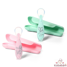 Babyono etetőkanál szilikon, tapadókorongos, tokkal mintás 1461/01 babaétkészlet