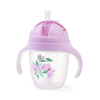 Babyono itatópohár szívószállal füllel 240ml lila 1464/05