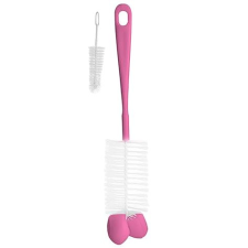 Babyono kefe szivaccsal cumisüveghez és cumihoz, 2 darab, szürke cumimosó kefe