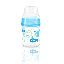 Babyono szélesnyakú anticolic műanyag cumisüveg 120ml kék cumisüveg