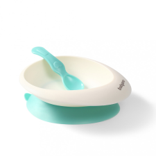 Babyono Tál tapadókoronggal és kanállal menta 230 ml 6m+ babaétkészlet