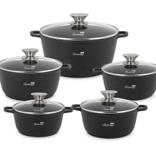  Bachmayer 10 részes gránit bevonatos edénykészlet, fekete BM-7816 edény