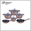 BachMayer 10 részes teflonbevonatú edénykészlet burgundy színben BM-7810