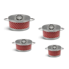 BachMayer Bachmayer piros- fehér pöttyös edénykészlet 8 részes, BM-4003 edény