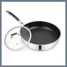 BachMayer Rozsdamentes Acél Serpenyő Fedővel 28 cm BM-1014-28 edény