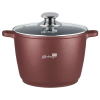 BachMayer Tapadásmentes vastagfalú fazék üveg fedővel 28cm burgundy