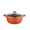 BachMayer Tapadásmentes vastagfalú magas lábas üveg fedővel 24cm bronz