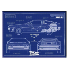  Back to the Future DMC blueprint hűtőmágnes makett