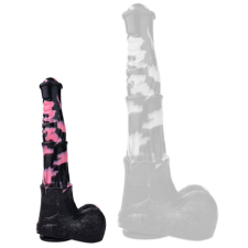 Bad Horse Tinulf M – prémium dildó, fekete-rózsaszín, 19 cm műpénisz, dildó