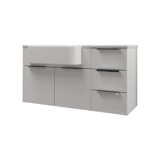 BADEN HAUS MILOS ALSÓSZEKRÉNY MOSDÓVAL 100X53X42CM FÉNYES FEHÉR, FÜGGESZTETT, 2 AJTÓ, 3 FIÓK fürdőszoba bútor