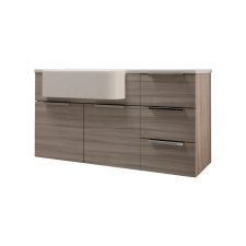 BADEN HAUS MILOS ALSÓSZEKRÉNY MOSDÓVAL 100X53X42CM VÖRÖSFENYŐ, FÜGGESZTETT, 2 AJTÓ, 3 FIÓK fürdőszoba bútor