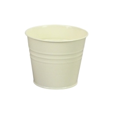  Bádog kaspó fényes - krém 17x15cm dekorációs kellék