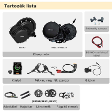  Bafang középmotor kerékpár átalakító szett 48V 750W kerékpár és kerékpáros felszerelés