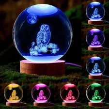 Bagoly 7 színű 3D LED lámpa világítás