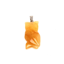 Bagoly medál aventurin barack 2x4cm medál