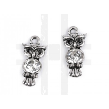  Bagoly medál kövekkel 11x23 mm - 2 db/csomag medál