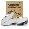  Bajuszkímélő lapos macskatányér rozsdamentes acélból 17cm - 6db