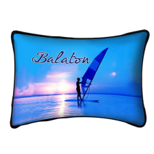  Balaton díszpárna, kék szörfös lakástextília